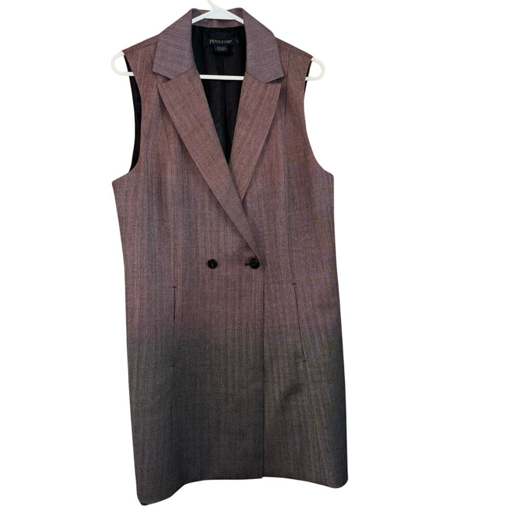 Pendleton women’s Ombré Sleeveless Long Vest 100% virgin wool (size large)